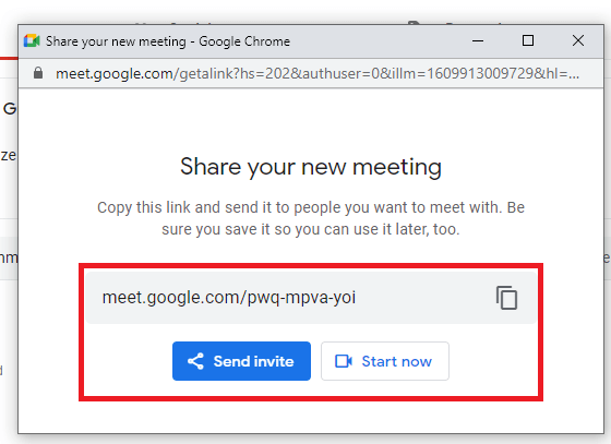 Share your new meeting