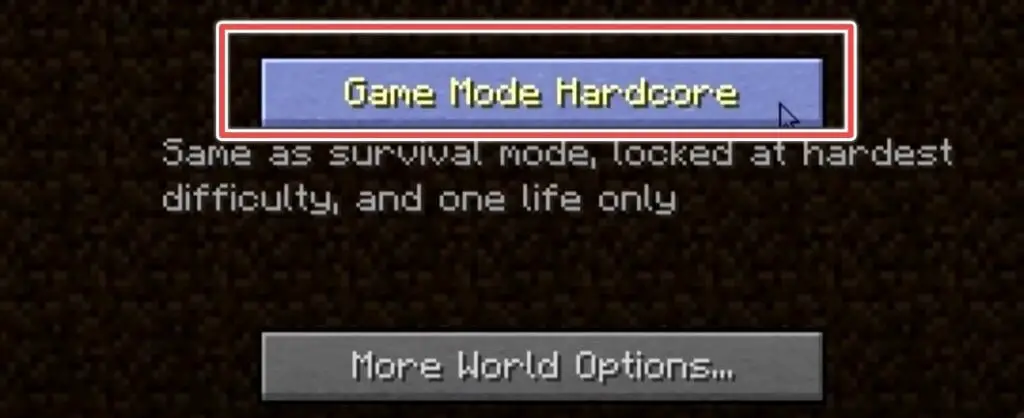game mode hardcore