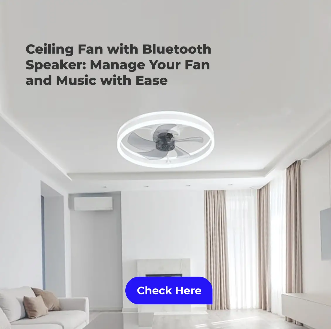 Ceiling Fan with Bluetooth Speaker image 1 Techie Trickle